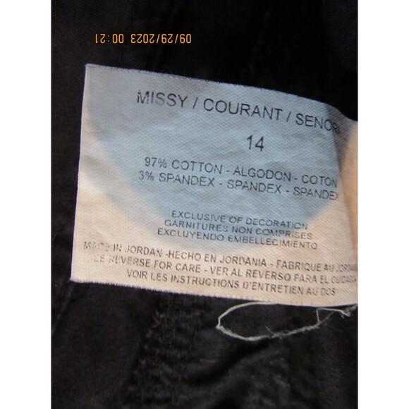 Gloria Vanderbilt Made in Jordan black jean pants back pockets stretch size 14 - Picture 3 of 14